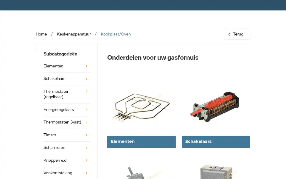 Screenshot of onderdelenhuisgoes.nl
