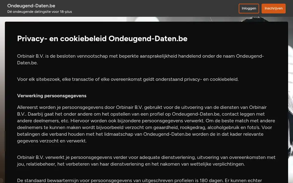 Screenshot of ondeugend-daten.be