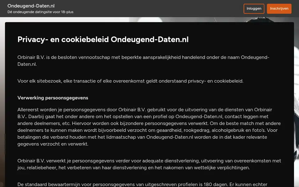 Screenshot of ondeugend-daten.nl