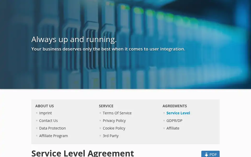 Screenshot of oneall.com