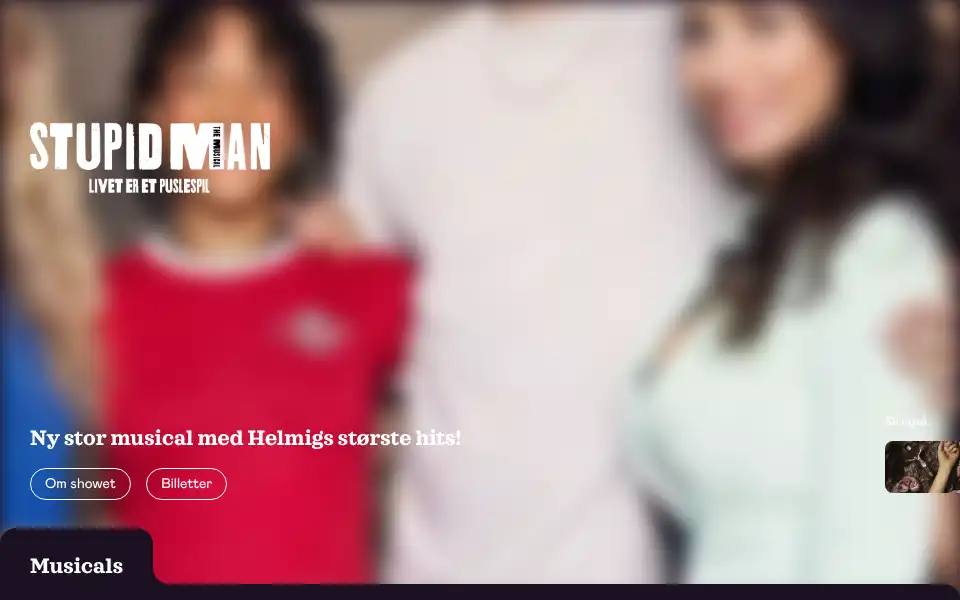 Screenshot of oneandonlymusicals.dk