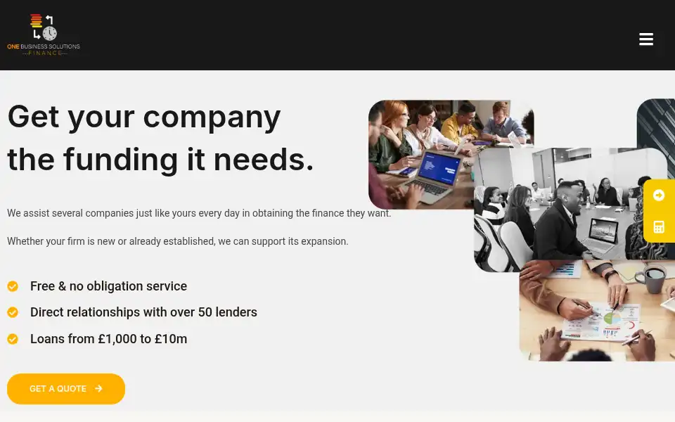 Screenshot of onebusinesssolutions.co.uk