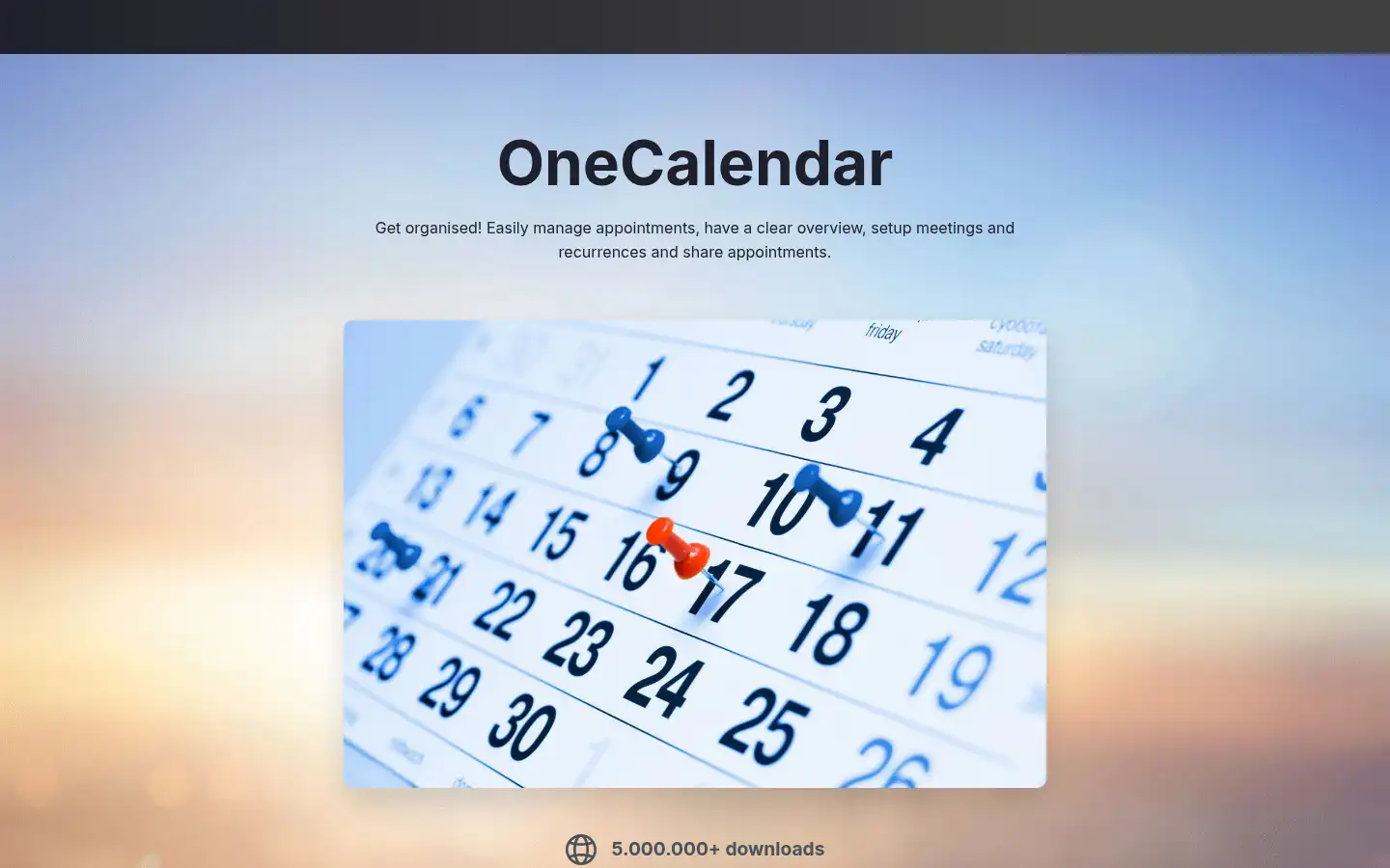 Screenshot of onecalendar.nl