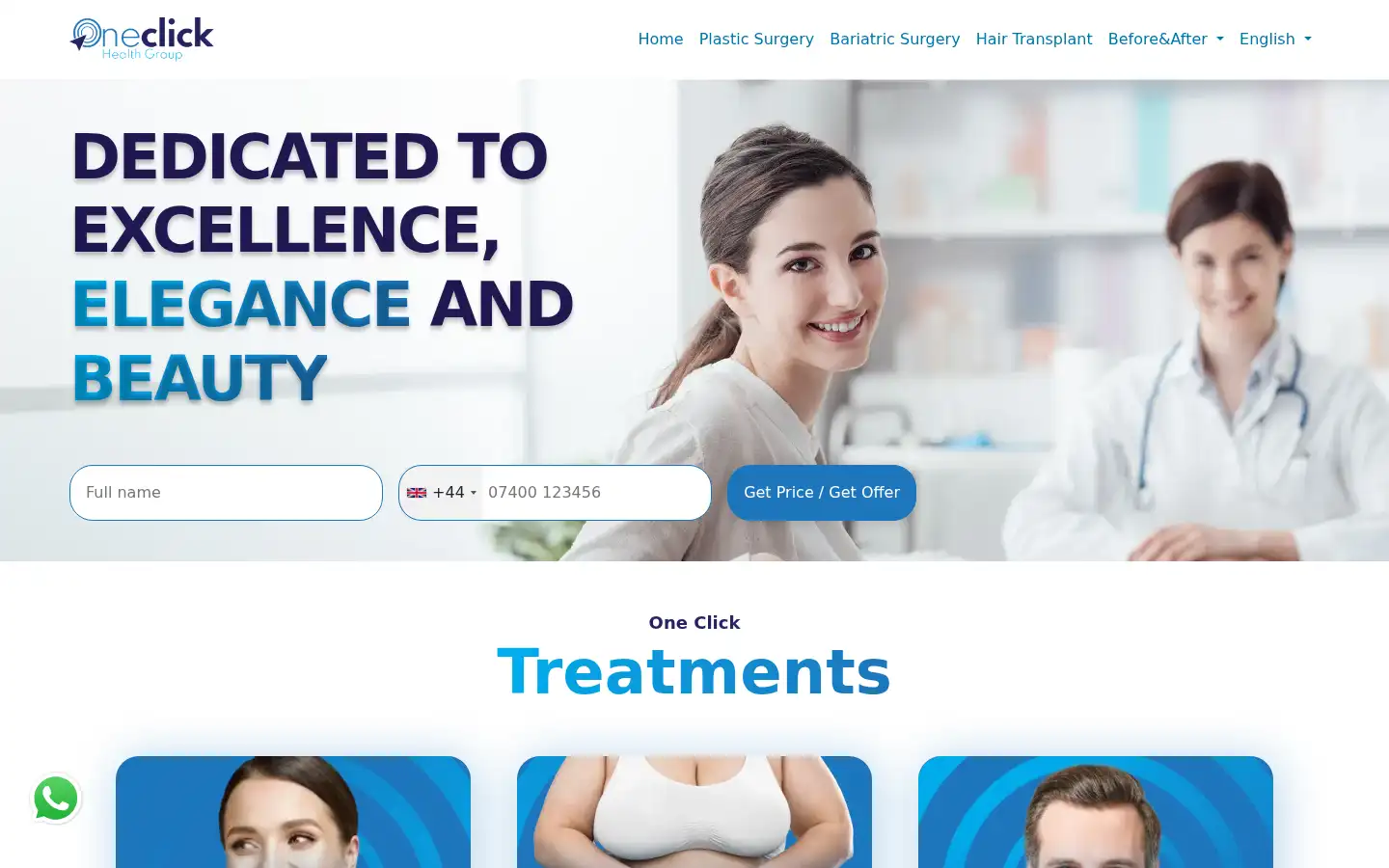 Screenshot of oneclicksurgery.com