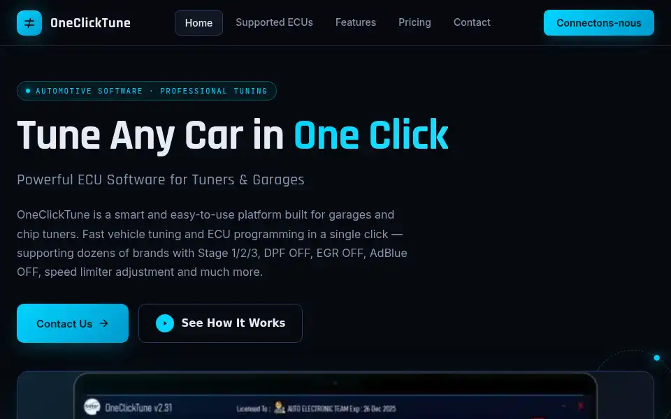 Screenshot of oneclicktune.com