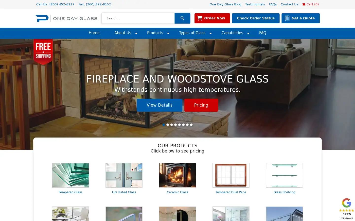 Screenshot of onedayglass.com