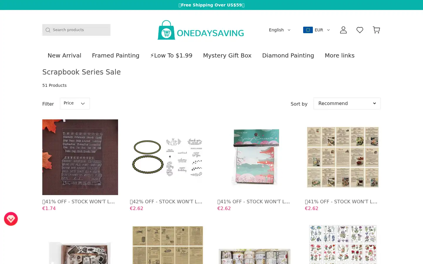 Screenshot of onedaysaving.com