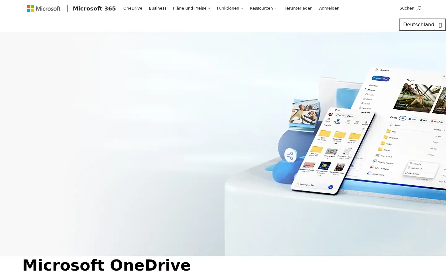 Screenshot of onedrive.live.com