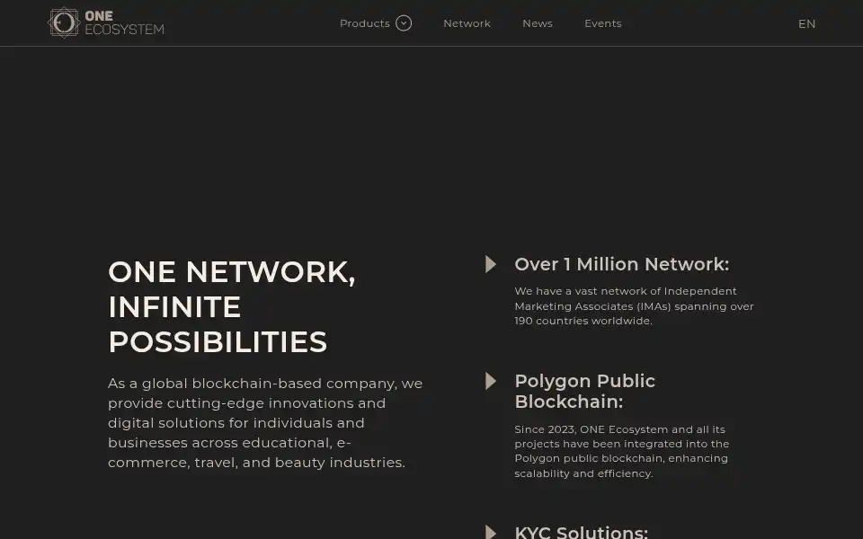 Screenshot of oneecosystem.eu