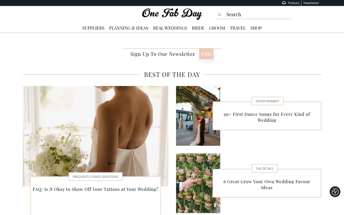 Screenshot of onefabday.com