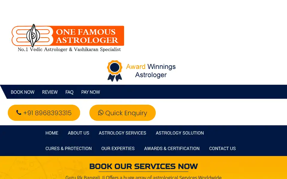 Screenshot of onefamousastrologer.com
