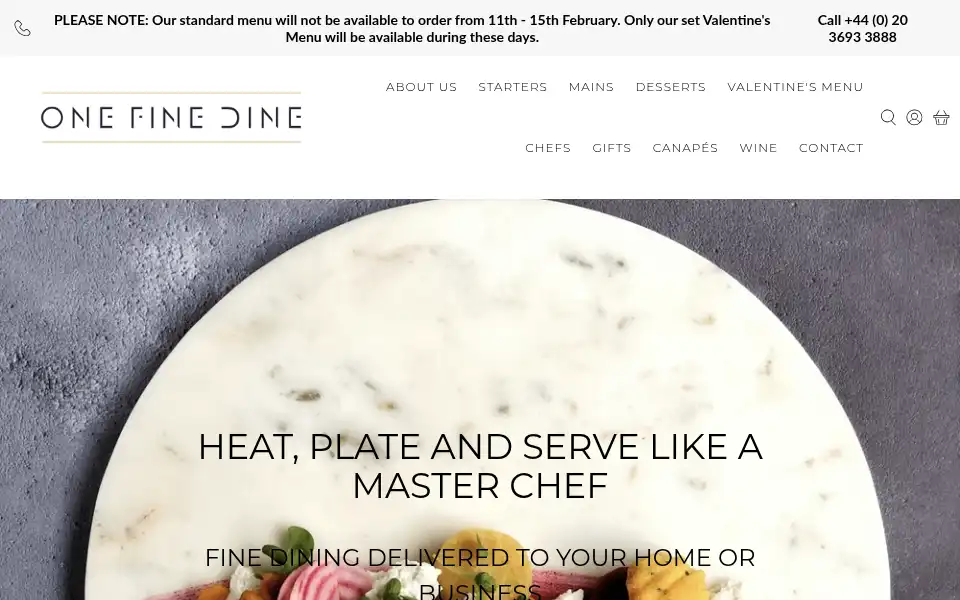 Screenshot of onefinedine.com