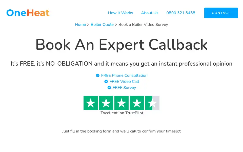 Screenshot of oneheat.co.uk