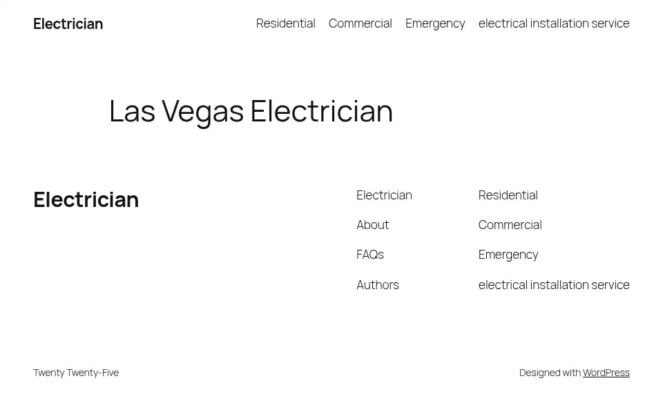 Screenshot of onehourlasvegaselectrician.com
