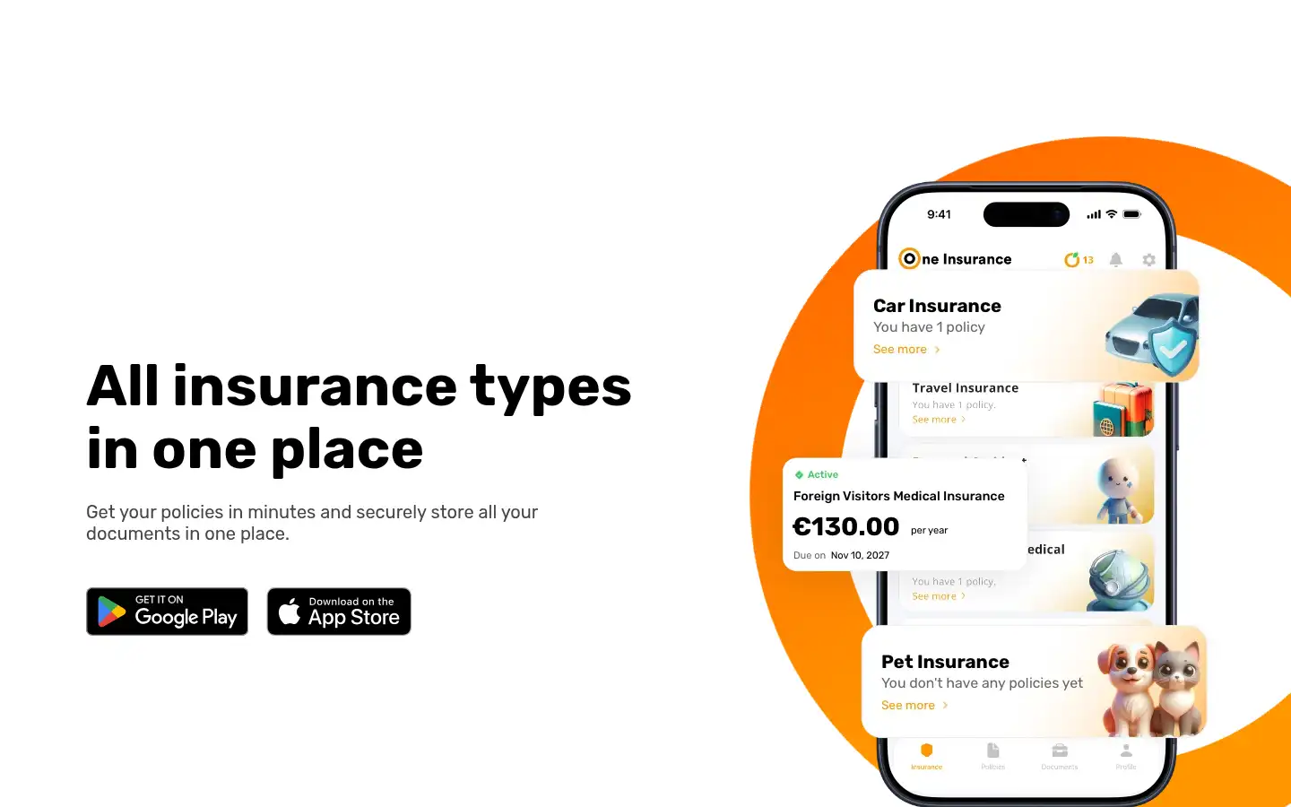 Screenshot of oneinsurance.com.cy