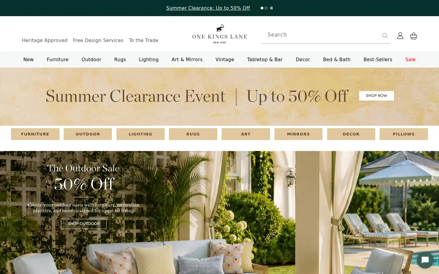 Screenshot of onekingslane.com