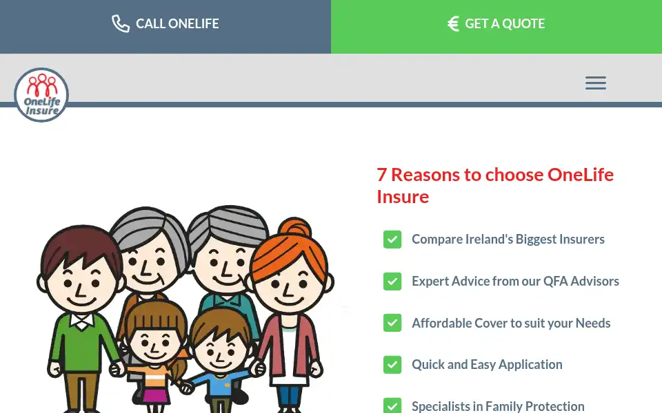 Screenshot of onelifeinsure.ie