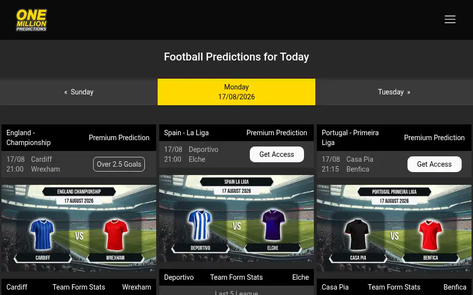 Screenshot of onemillionpredictions.com