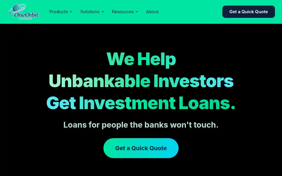Screenshot of oneorbitlending.com