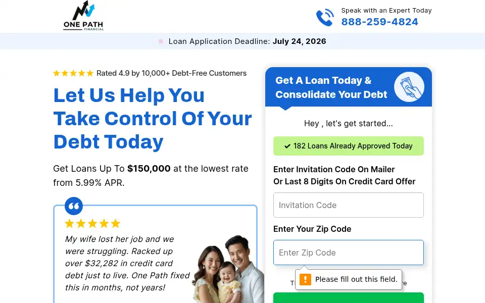 Screenshot of onepathfinancial.com