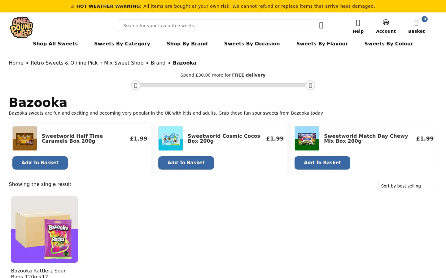 Screenshot of onepoundsweets.com