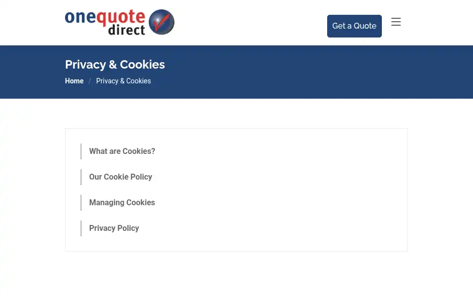 Screenshot of onequotedirect.co.uk
