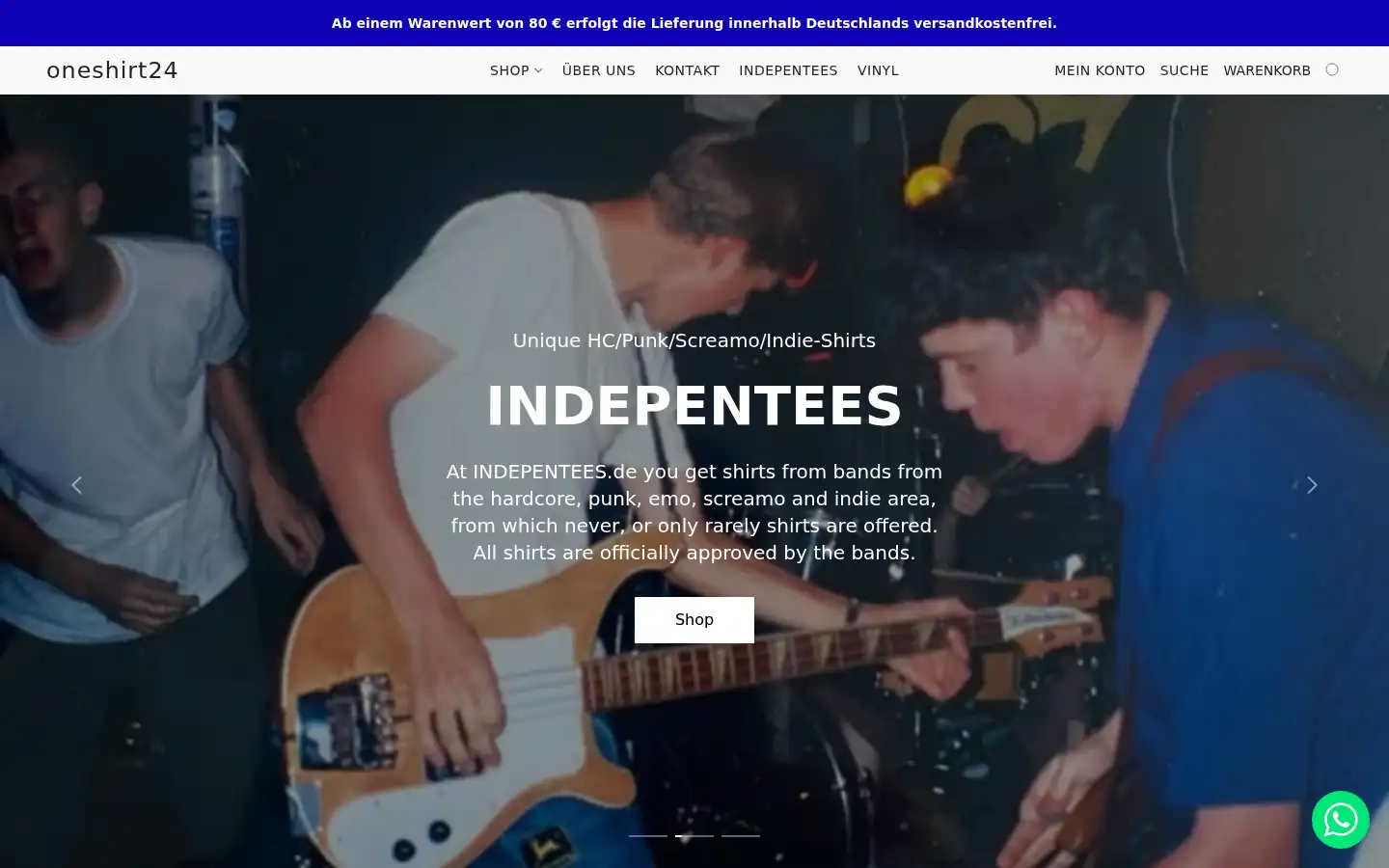 Screenshot of oneshirt24.de