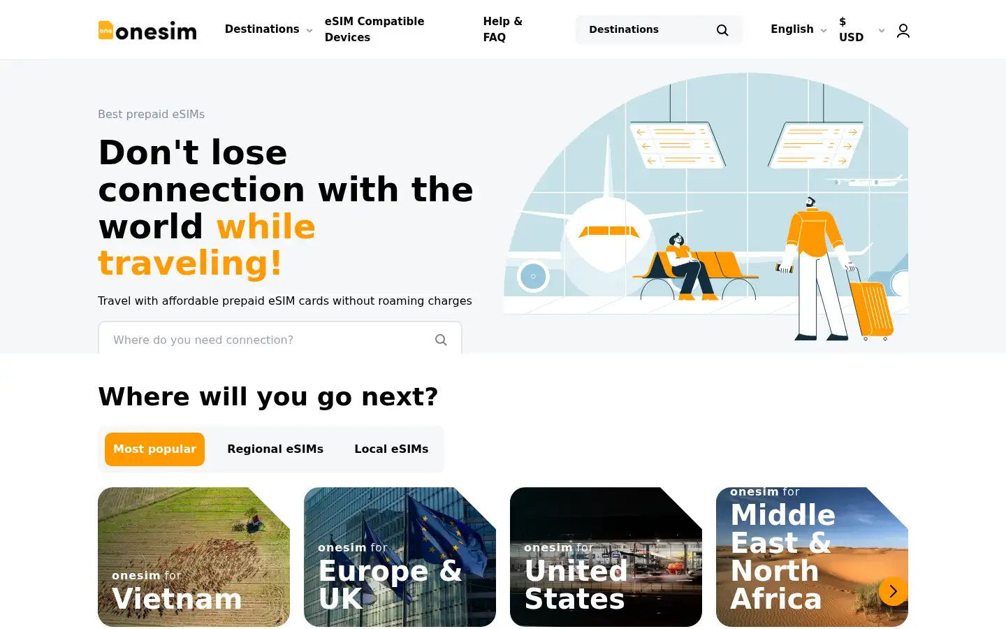 Screenshot of onesim.co