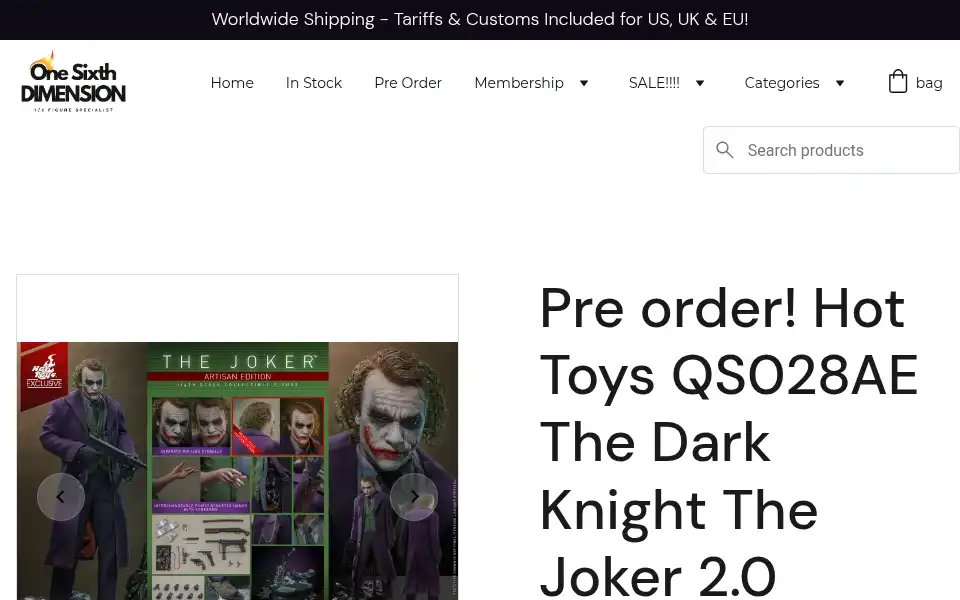 Screenshot of onesixthdimension.com