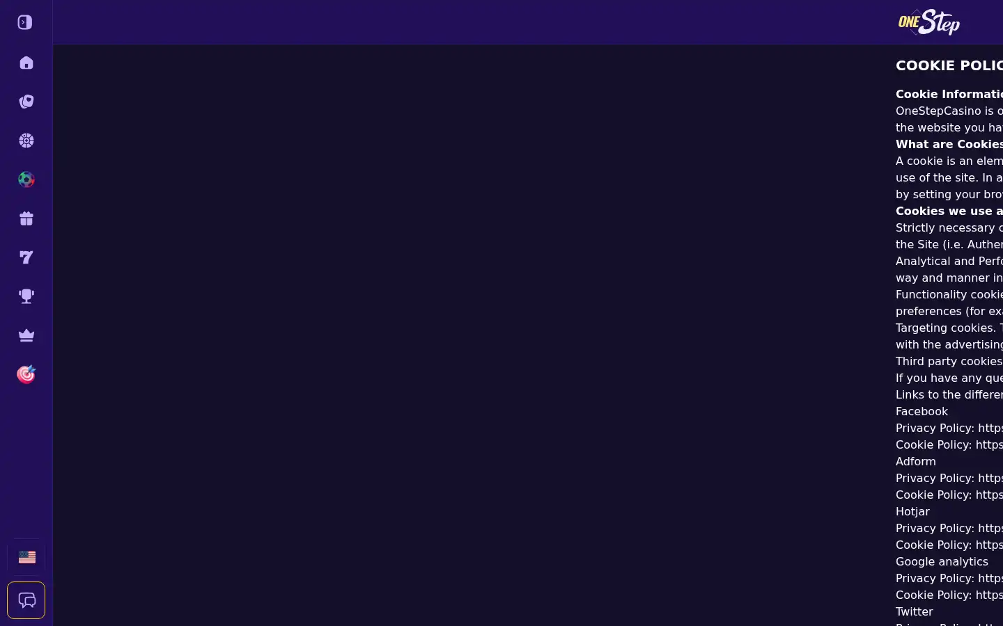 Screenshot of onestepcasino.com