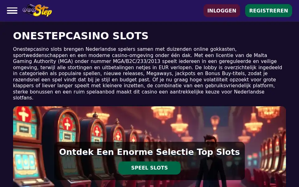 Screenshot of onestepcasino.net