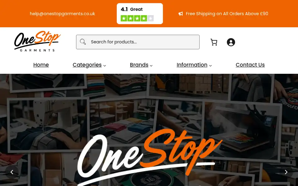 Screenshot of onestopgarments.co.uk