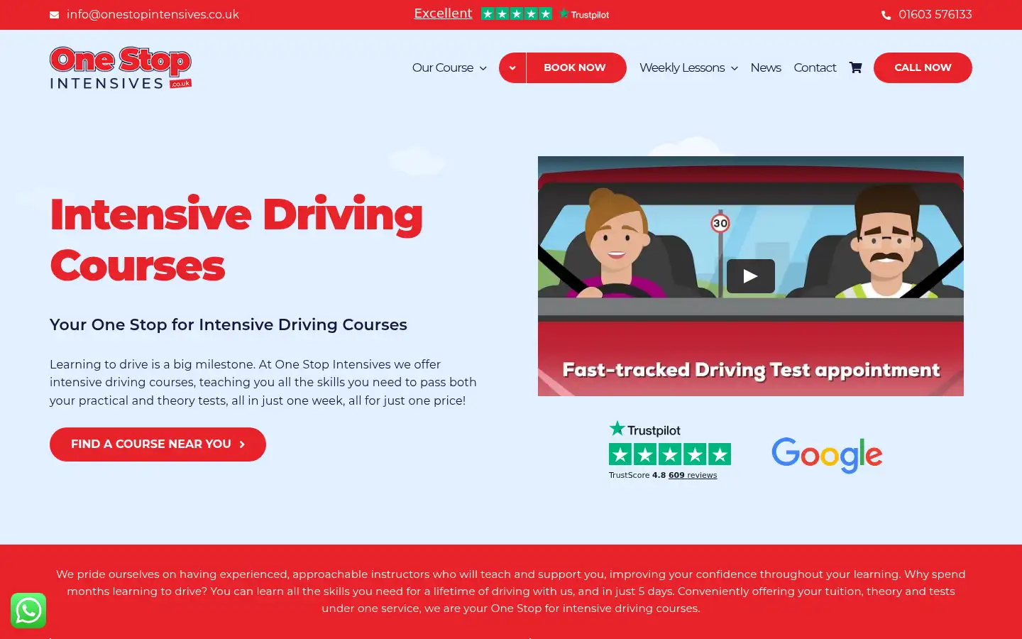 Screenshot of onestopintensives.co.uk