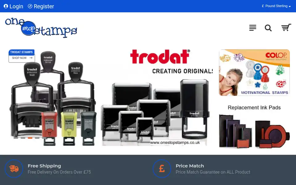 Screenshot of onestopstamps.co.uk