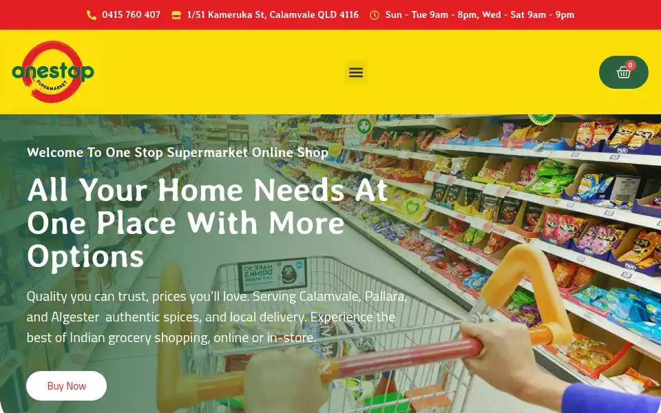 Screenshot of onestopsupermarket.net.au