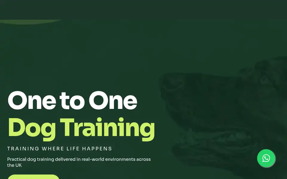 Screenshot of onetoonedogtrainingschool.co.uk