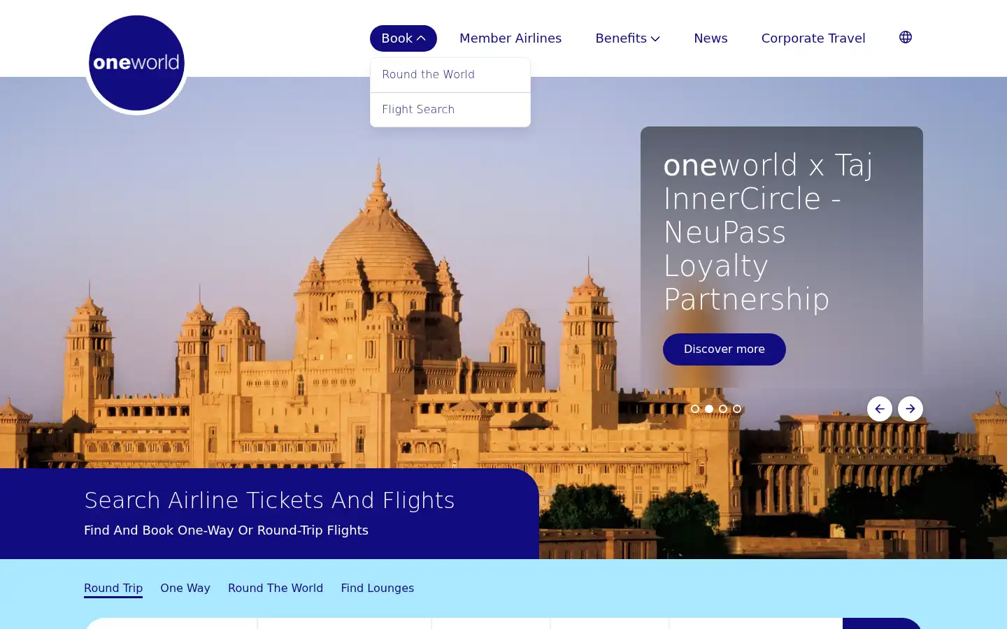 Screenshot of oneworld.com
