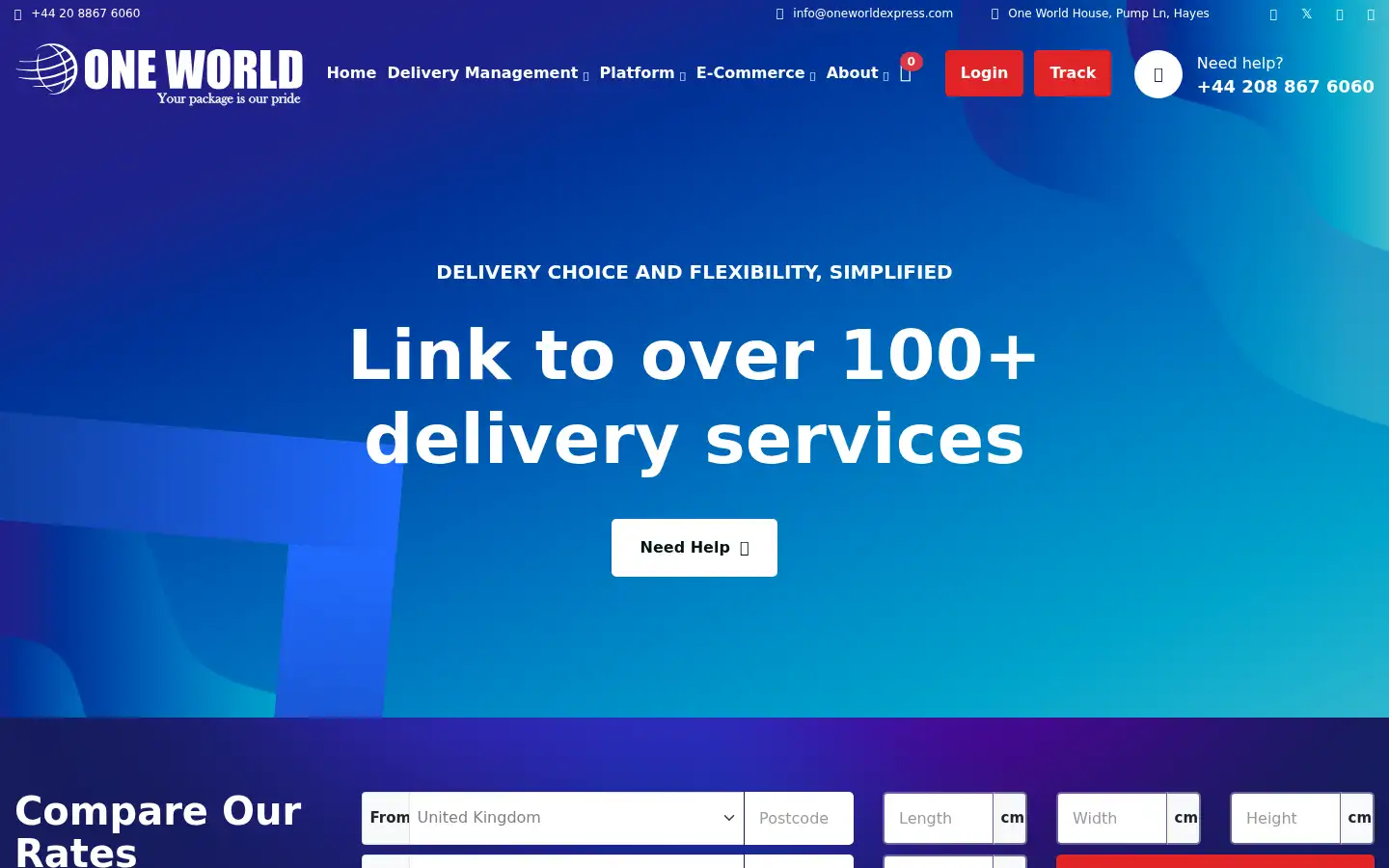 Screenshot of oneworldexpress.com