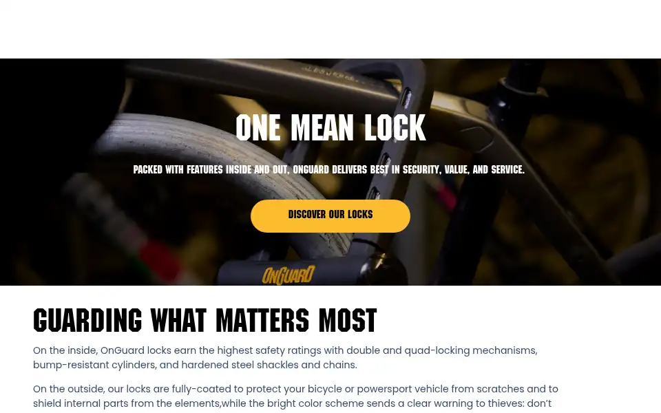 Screenshot of onguardlock.com