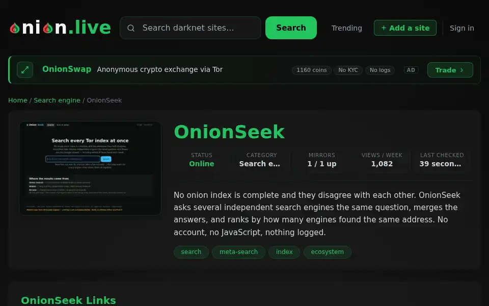 Screenshot of onion.live