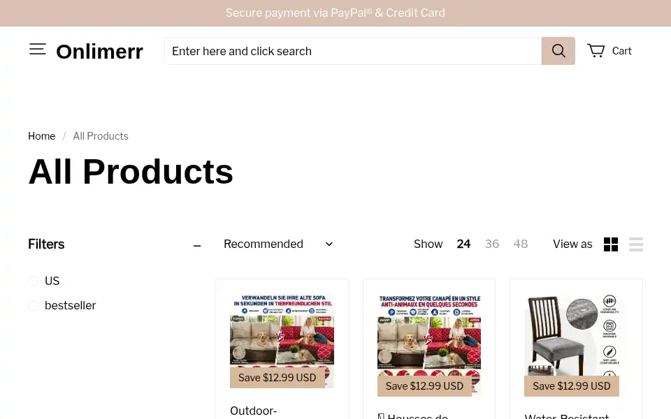 Screenshot of onlimerr.com