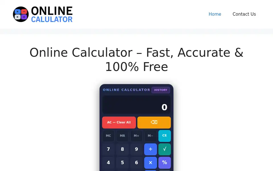 Screenshot of online-calculator.co.uk