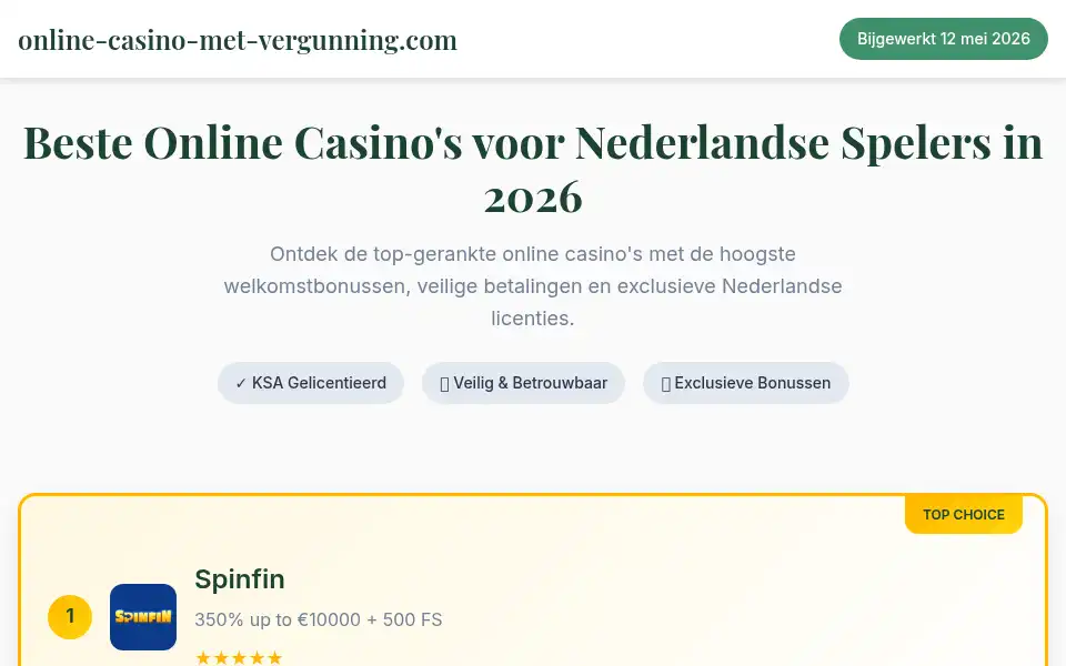 Screenshot of online-casino-met-vergunning.com