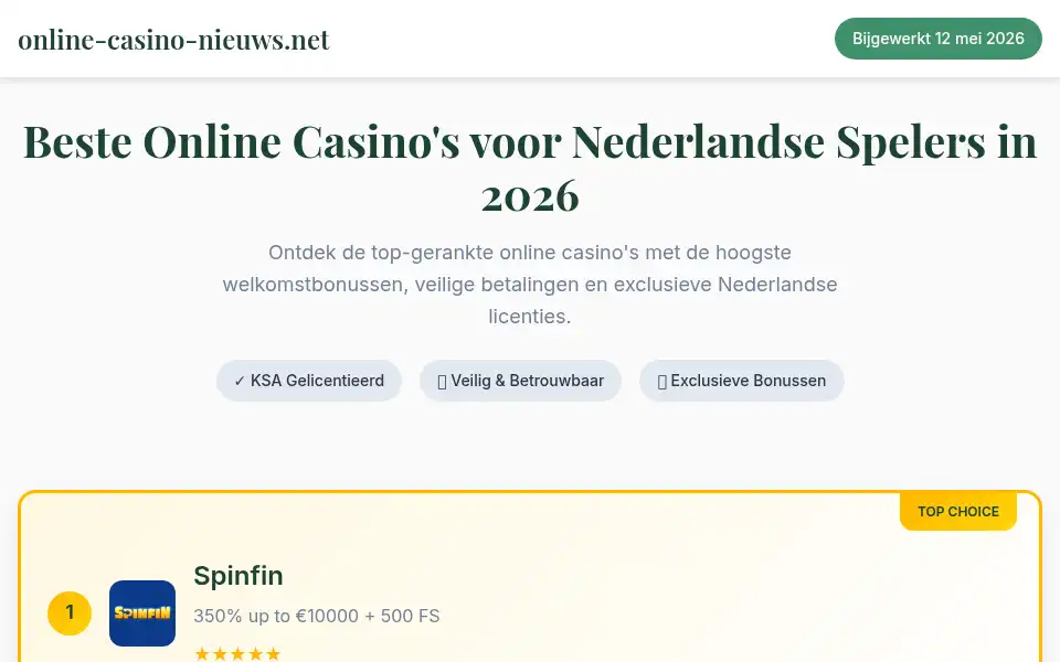 Screenshot of online-casino-nieuws.net