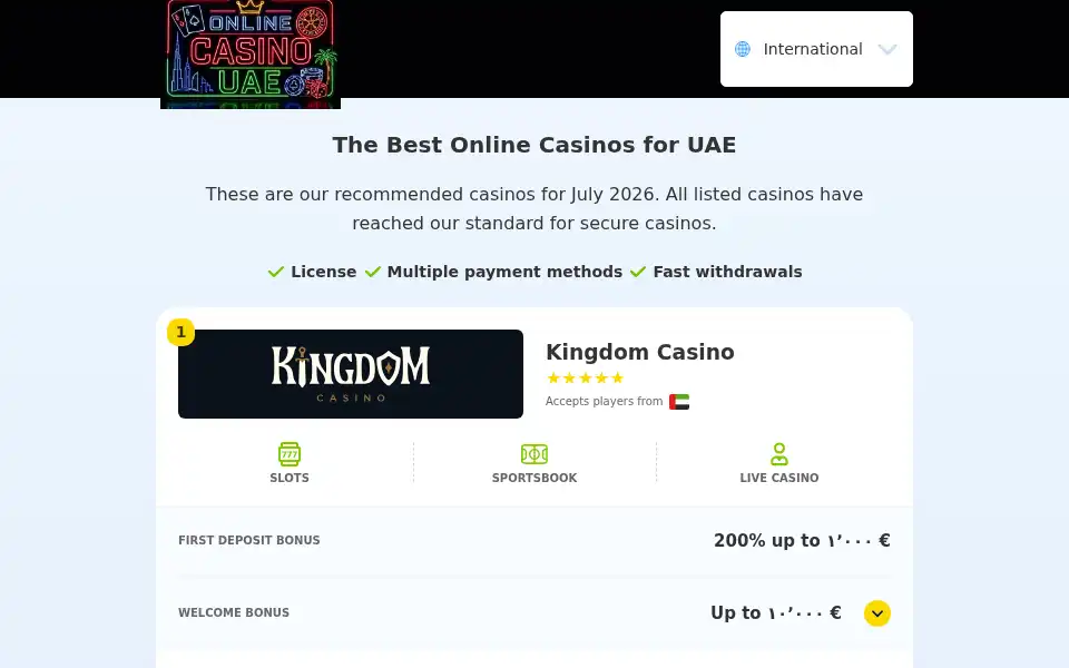 Screenshot of online-casino-uae.org