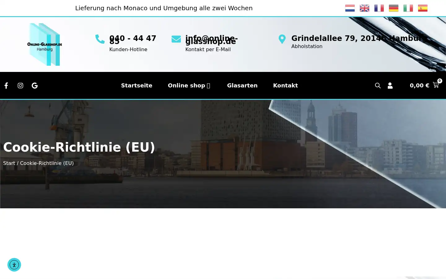 Screenshot of online-glasshop.de