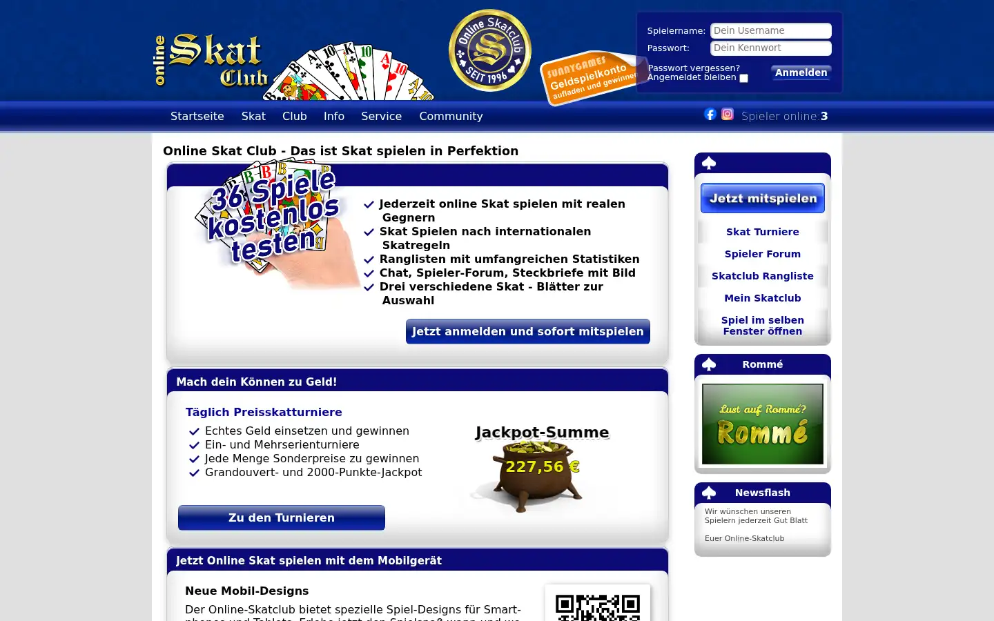 Screenshot of online-skatclub.de