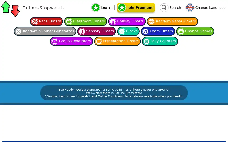 Screenshot of online-stopwatch.com