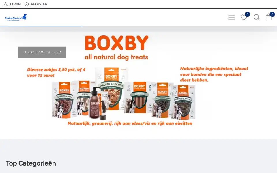 Screenshot of online4pets.nl