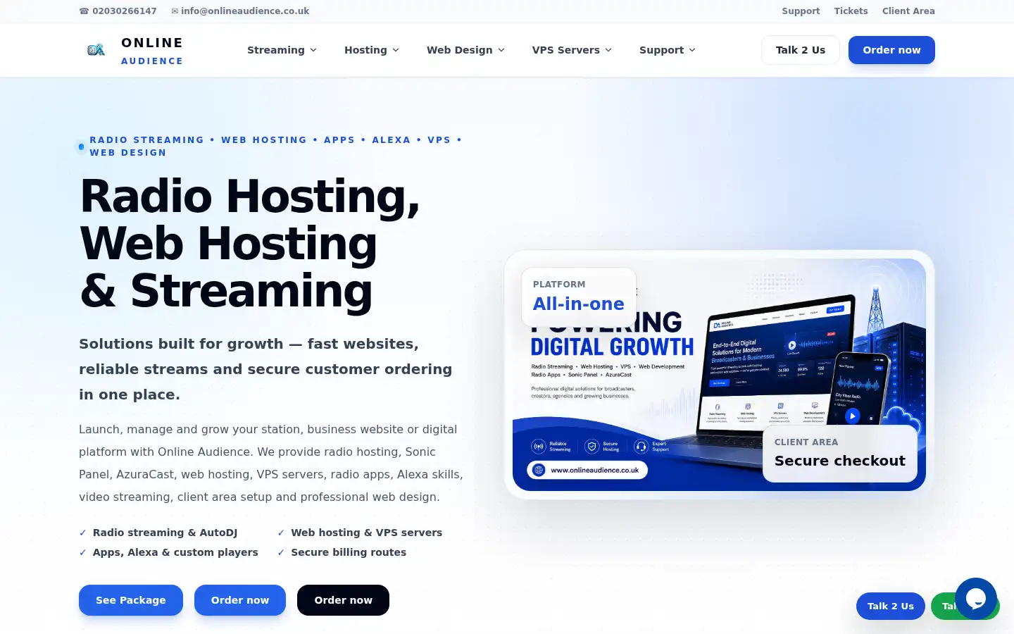 Screenshot of onlineaudience.co.uk